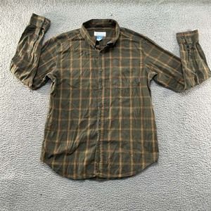 Columbia Button-Up Shirt Mens Medium Hiking Fishing Brown